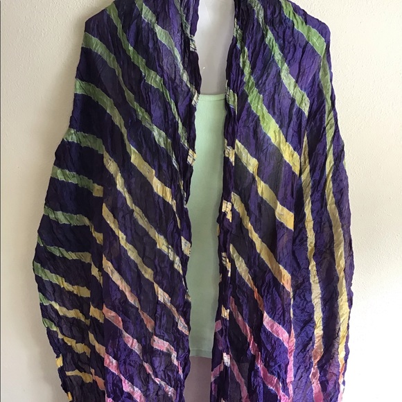 New Beach Navy Striped Scarf Wrap Pareo - Picture 6 of 10